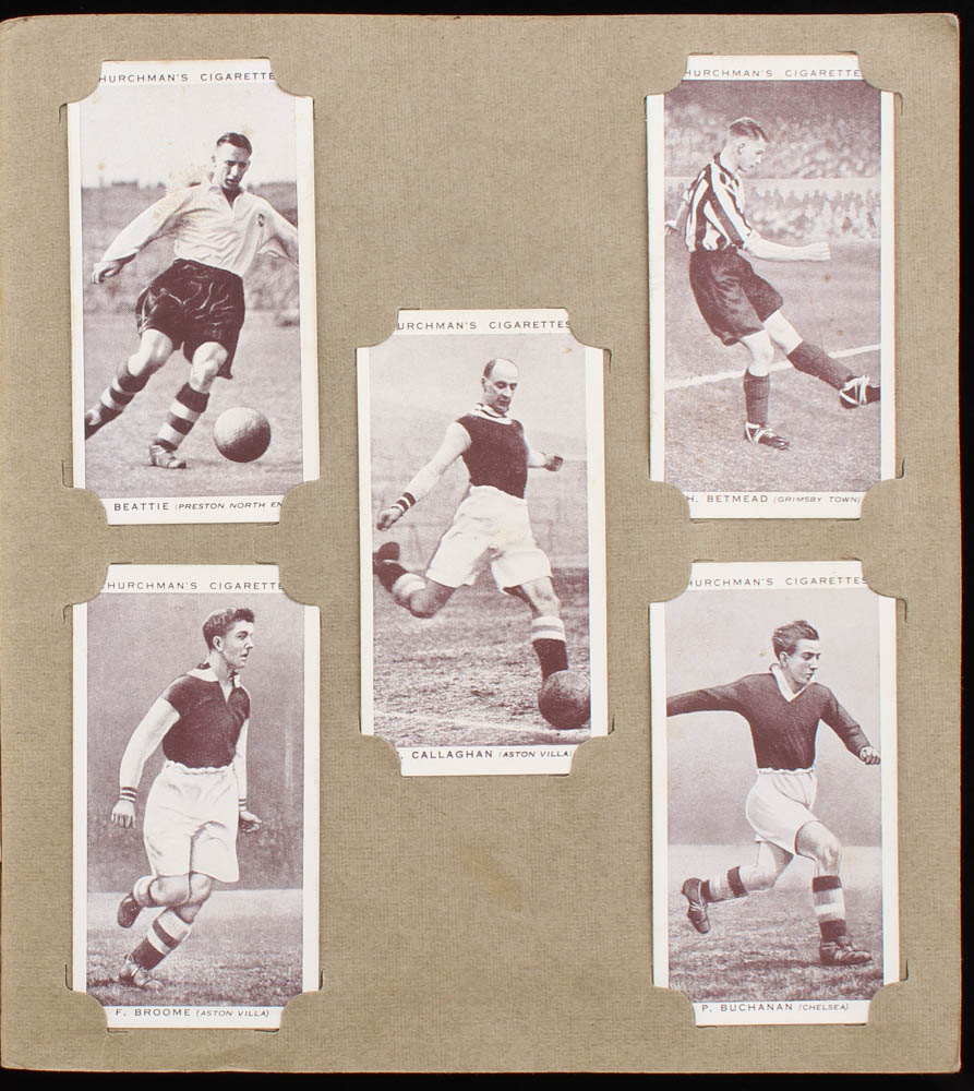 1939 Complete Soccer Set of (50) Churchman's Picture Card Album with #1 Andre Beattie, #2 Harry Betmead, #6 Ernest Coleman, #9 William Dale With Original Album at PristineAuction.com 1939 Complete Soccer Set of (50) Churchman's Picture Card Album with #1 Andre Beattie, #2 Harry Betmead, #6 Ernest Coleman, #9 William Dale With Original Album at PristineAuction.com