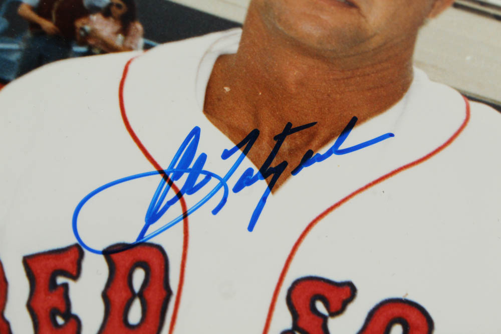 Carl Yastrzemski Signed Red Sox 13x16 Custom Framed Photo Display with 1989 Hall of Fame Induction Pin (PSA COA) at PristineAuction.com Carl Yastrzemski Signed Red Sox 13x16 Custom Framed Photo Display with 1989 Hall of Fame Induction Pin (PSA COA) at PristineAuction.com