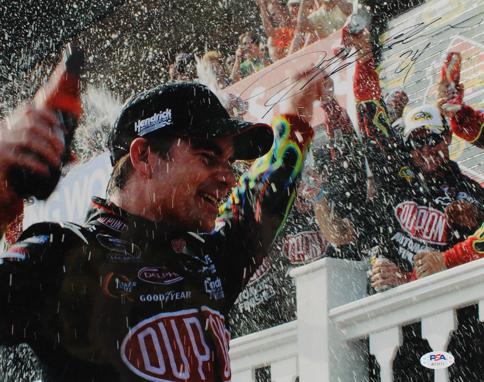 Jeff Gordon Signed NASCAR 11x14 Photo (PSA) at PristineAuction.com Jeff Gordon Signed NASCAR 11x14 Photo (PSA) at PristineAuction.com