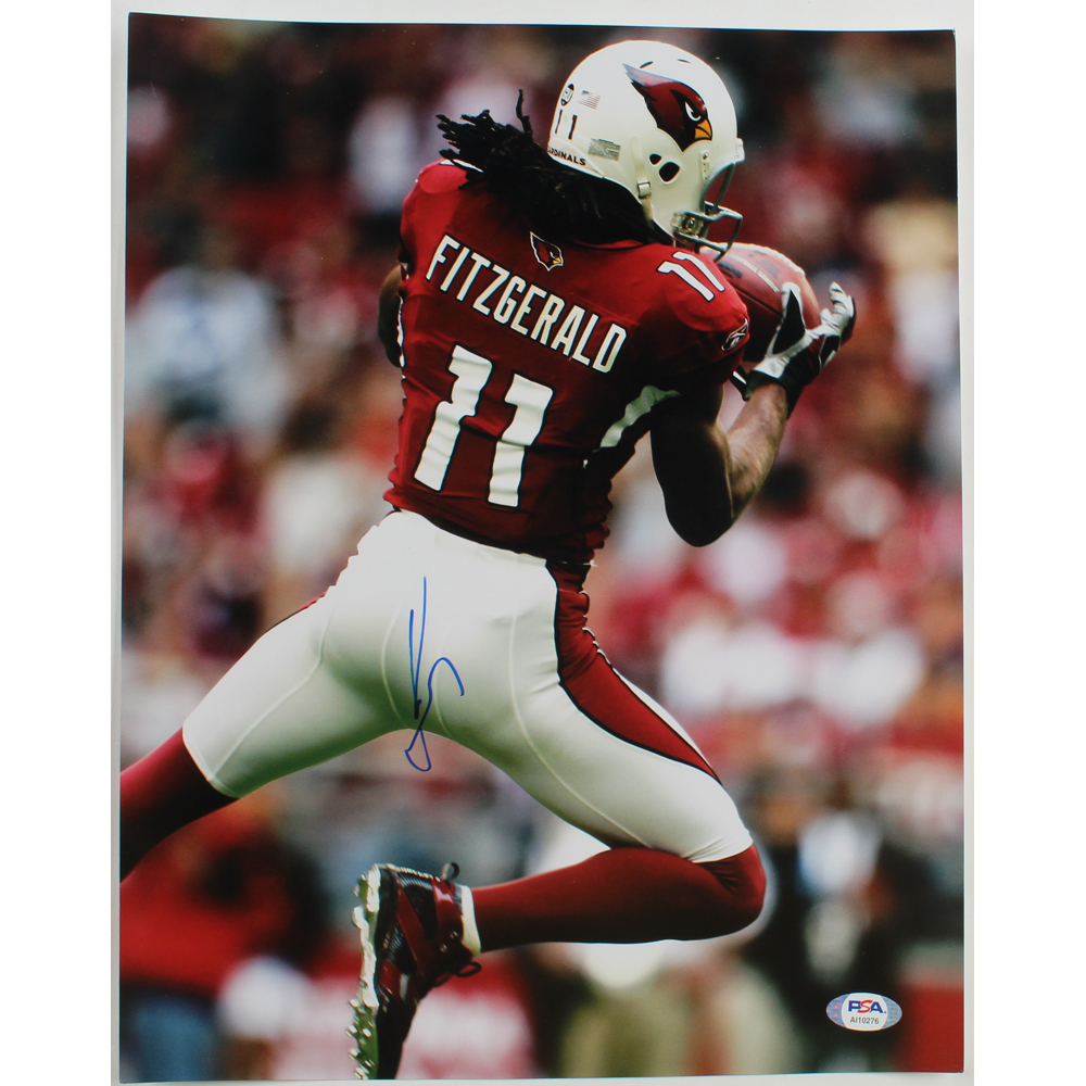 Larry Fitzgerald Signed Cardinals 11x14 Photo (PSA Hologram) Pristine