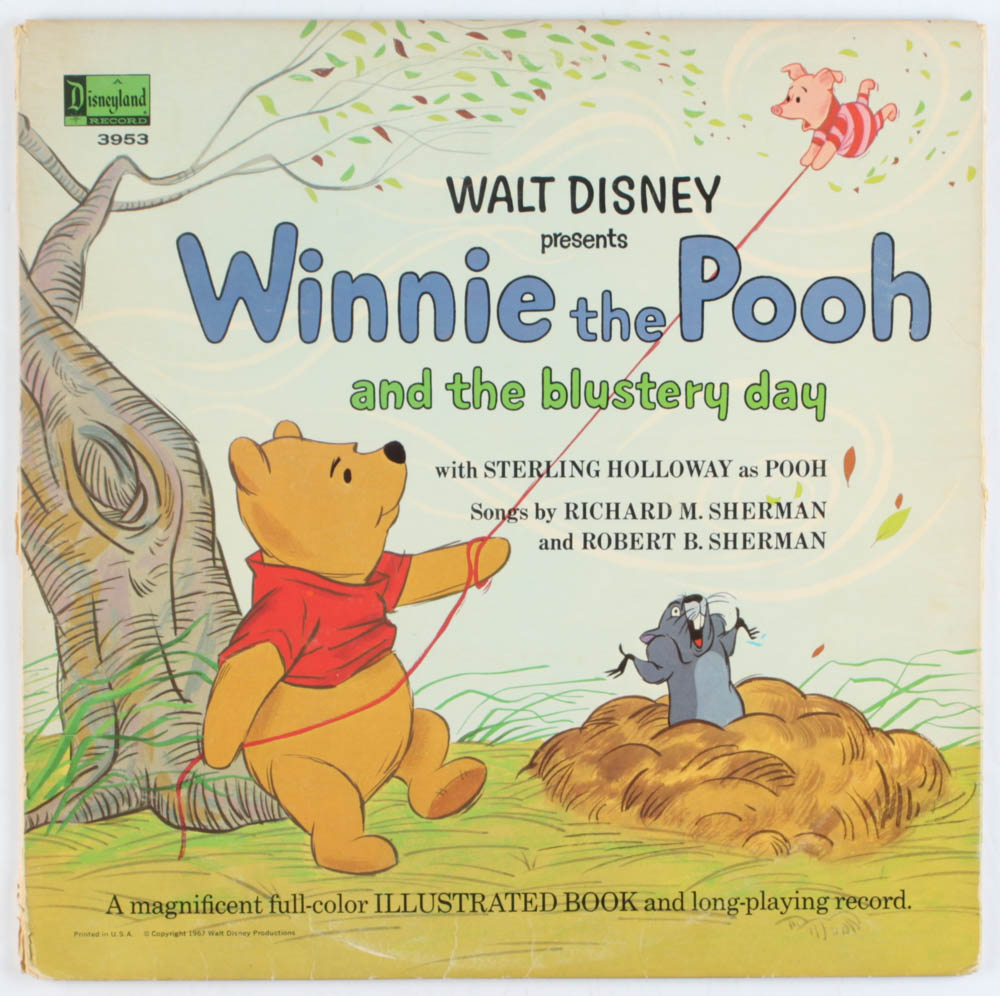 Vintage 1967 Walt Disney's "Winnie the Pooh and the Blustery Day" Illustrated Book Vinyl Record Album at PristineAuction.com Vintage 1967 Walt Disney's "Winnie the Pooh and the Blustery Day" Illustrated Book Vinyl Record Album at PristineAuction.com