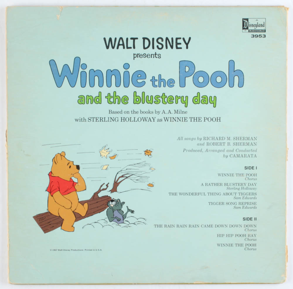 Vintage 1967 Walt Disney's "Winnie the Pooh and the Blustery Day" Illustrated Book Vinyl Record Album at PristineAuction.com Vintage 1967 Walt Disney's "Winnie the Pooh and the Blustery Day" Illustrated Book Vinyl Record Album at PristineAuction.com