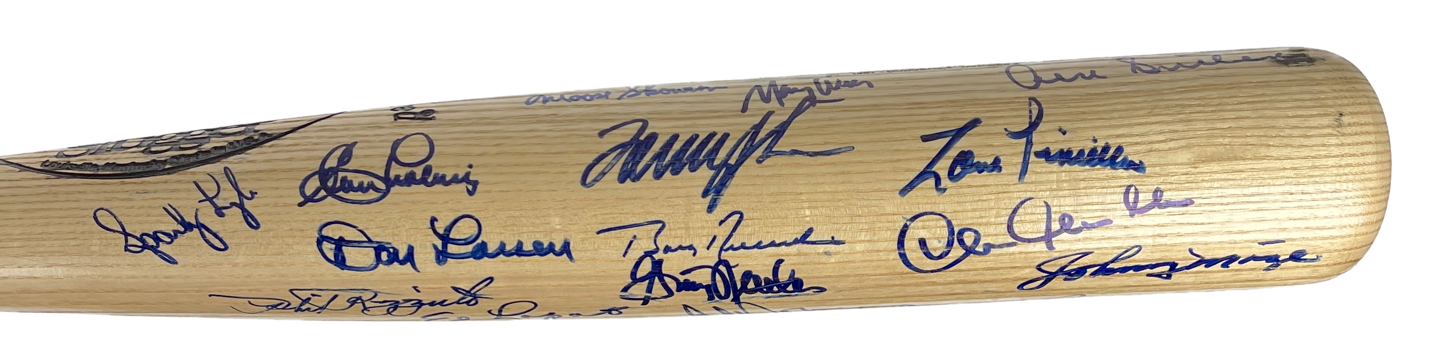Yankees & Dodgers World Series Louisville Slugger Baseball Bat Signed by (27) with Don Drysdale, Duke Snider, Yogi Berra, Jim "Catfish" Hunter, Tommy Lasorda (PSA LOA) at PristineAuction.com Yankees & Dodgers World Series Louisville Slugger Baseball Bat Signed by (27) with Don Drysdale, Duke Snider, Yogi Berra, Jim "Catfish" Hunter, Tommy Lasorda (PSA LOA) at PristineAuction.com