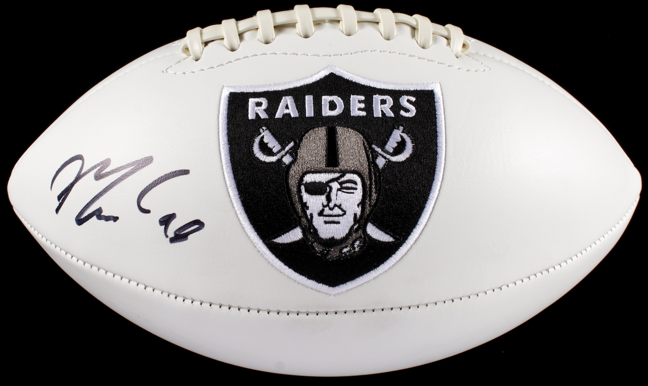 Maxx Crosby Signed Raiders Logo Football (JSA COA) at PristineAuction.com Maxx Crosby Signed Raiders Logo Football (JSA COA) at PristineAuction.com