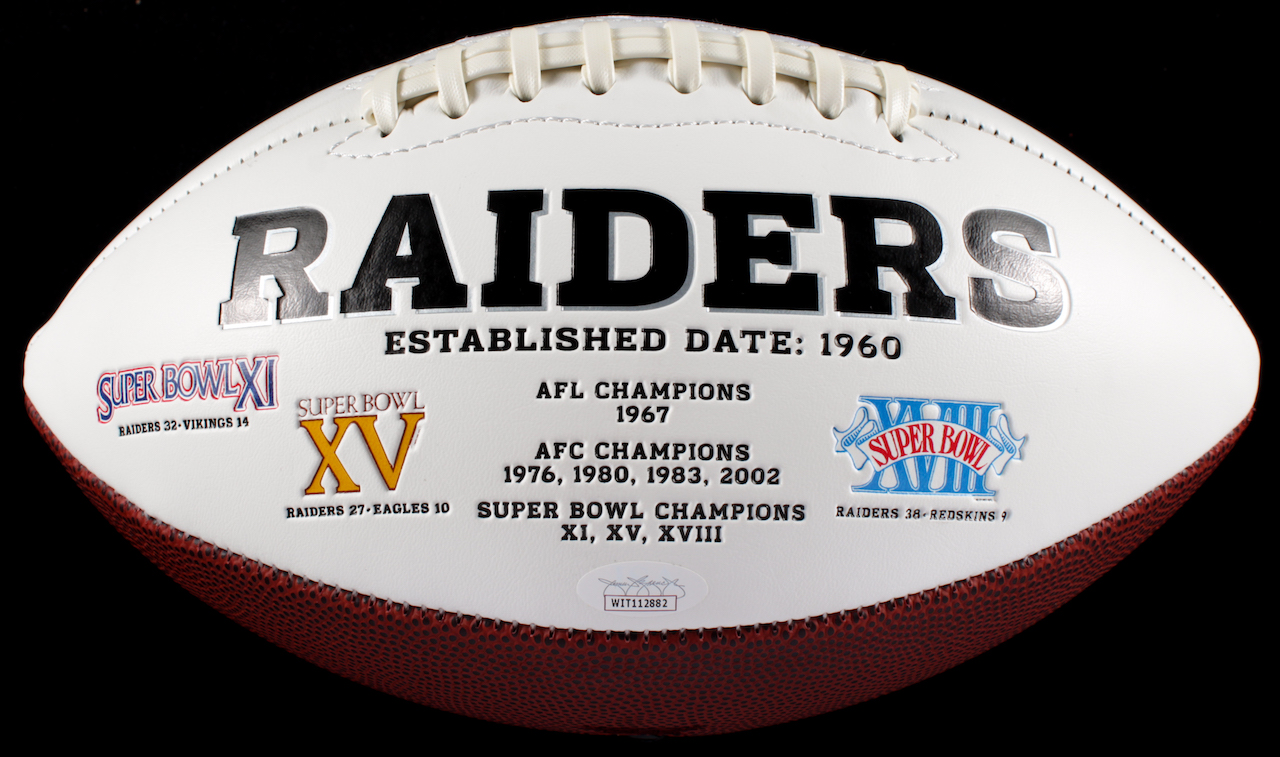 Maxx Crosby Signed Raiders Logo Football (JSA COA) at PristineAuction.com Maxx Crosby Signed Raiders Logo Football (JSA COA) at PristineAuction.com