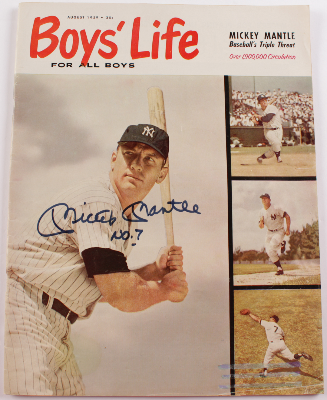 Mickey Mantle Signed 1959 "Boys Life" Magazine Inscribed "No. 7" (JSA ALOA) at PristineAuction.com Mickey Mantle Signed 1959 "Boys Life" Magazine Inscribed "No. 7" (JSA ALOA) at PristineAuction.com