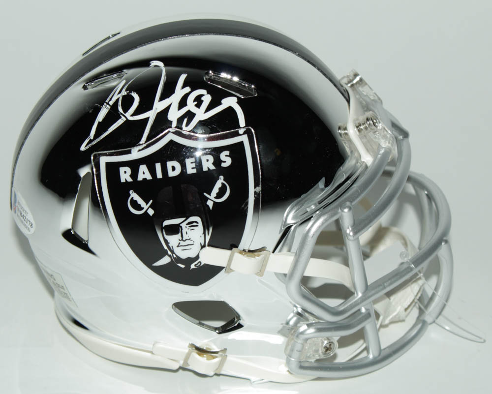 Bo Jackson Signed Raiders Chrome Speed Mini Helmet (Beckett COA & GTSM Hologram) (See Description) at PristineAuction.com Bo Jackson Signed Raiders Chrome Speed Mini Helmet (Beckett COA & GTSM Hologram) (See Description) at PristineAuction.com