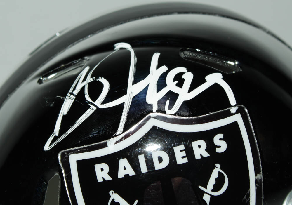 Bo Jackson Signed Raiders Chrome Speed Mini Helmet (Beckett COA & GTSM Hologram) (See Description) at PristineAuction.com Bo Jackson Signed Raiders Chrome Speed Mini Helmet (Beckett COA & GTSM Hologram) (See Description) at PristineAuction.com