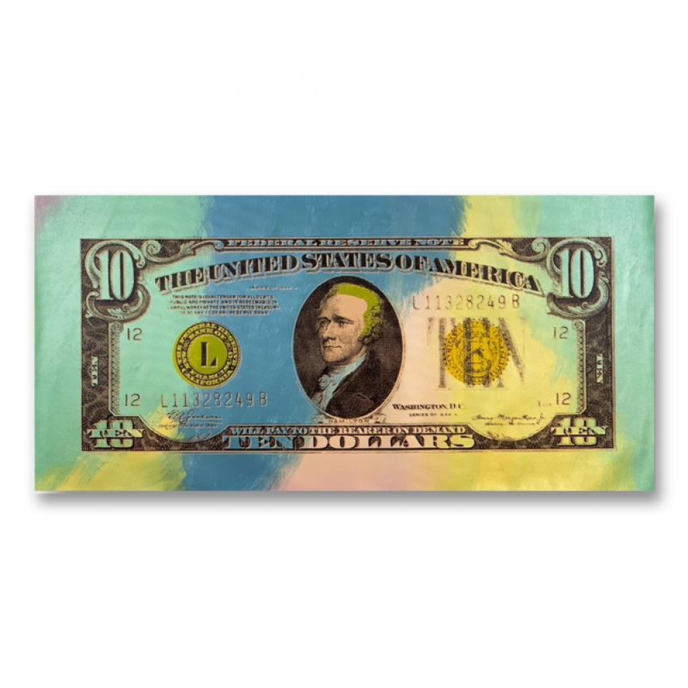 Steve Kaufman Signed "1934 Ten Dollar Hamilton Dollar Bill" Limited