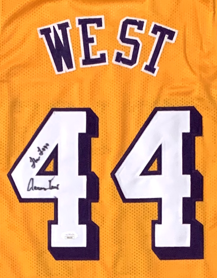 Jerry West Signed Jersey Inscribed "The Logo" (JSA) at PristineAuction.com Jerry West Signed Jersey Inscribed "The Logo" (JSA) at PristineAuction.com