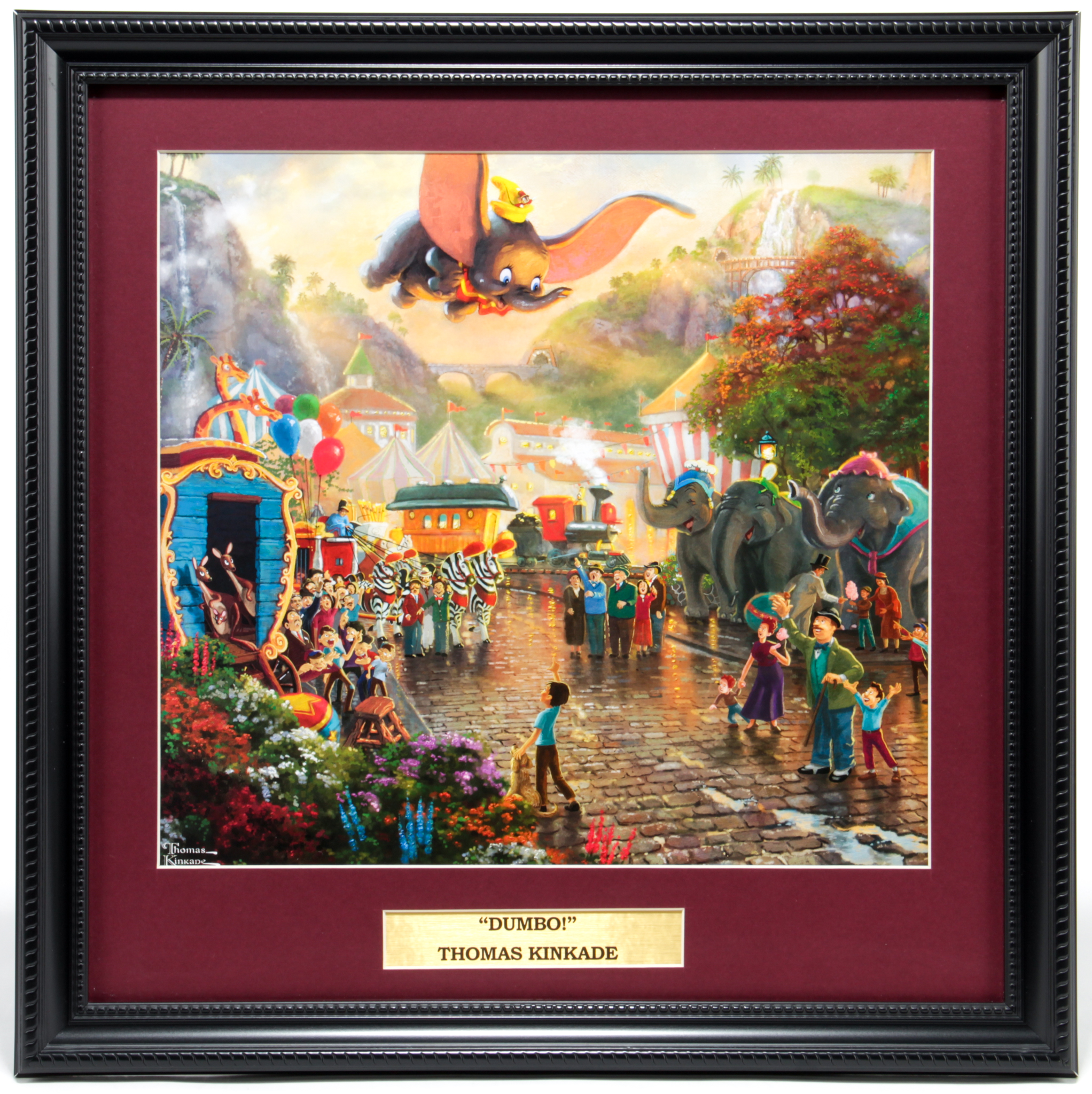 Thomas Kinkade "Dumbo" 16x16 Custom Framed Print Display at PristineAuction.com Thomas Kinkade "Dumbo" 16x16 Custom Framed Print Display at PristineAuction.com