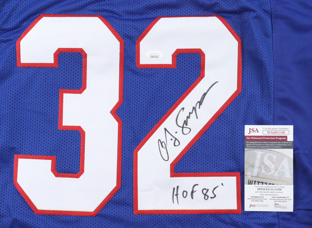 O. J. Simpson Signed Jersey Inscribed "H.O.F. 85'" (JSA) at PristineAuction.com O. J. Simpson Signed Jersey Inscribed "H.O.F. 85'" (JSA) at PristineAuction.com