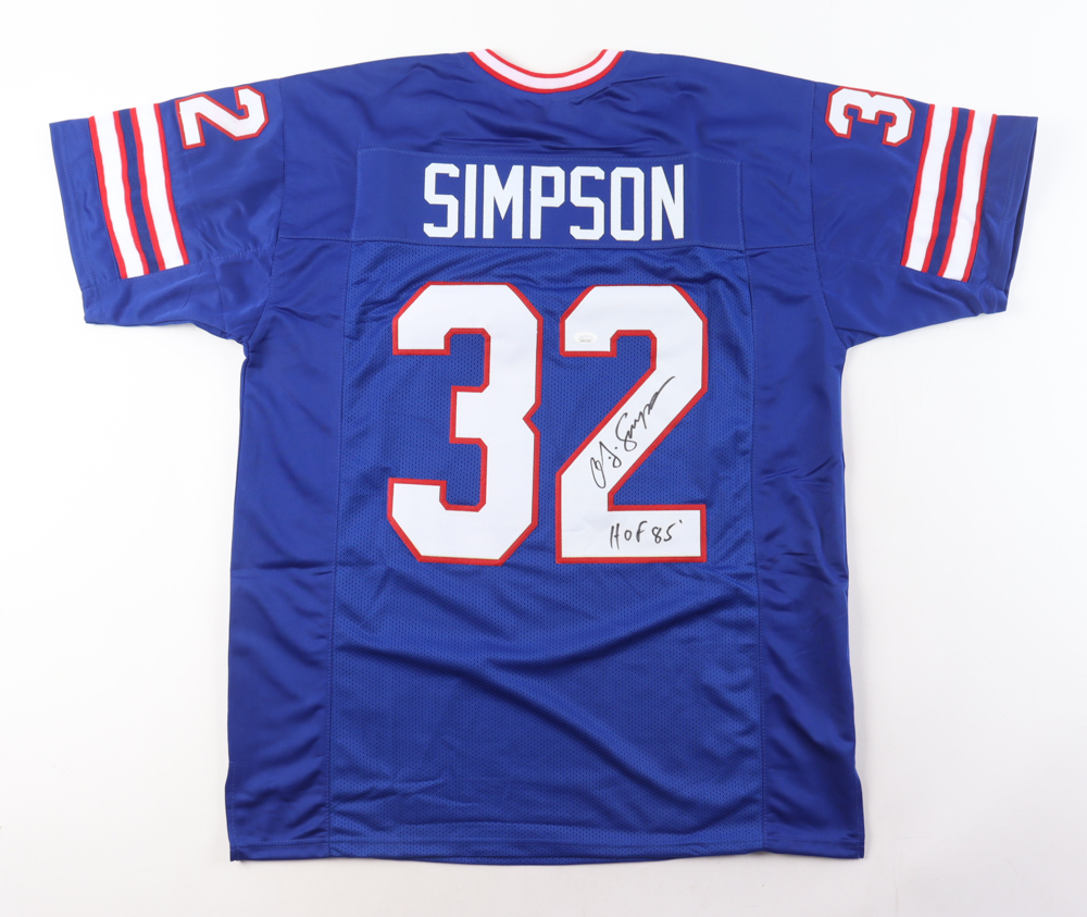 O. J. Simpson Signed Jersey Inscribed "H.O.F. 85'" (JSA) at PristineAuction.com O. J. Simpson Signed Jersey Inscribed "H.O.F. 85'" (JSA) at PristineAuction.com