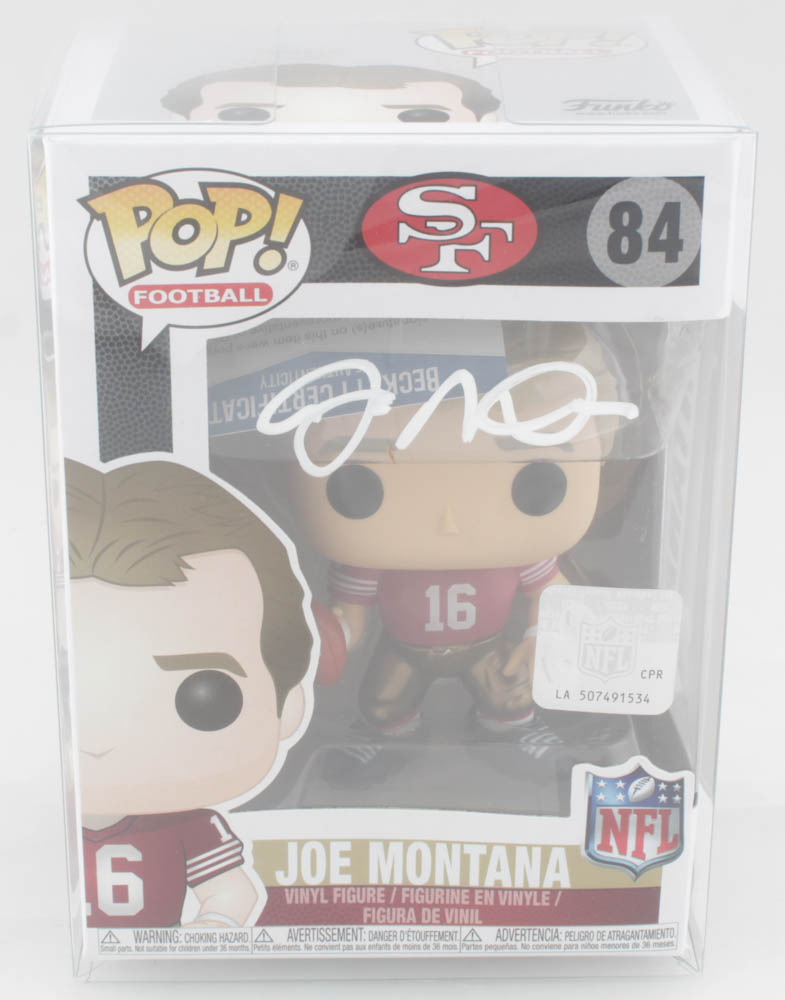 Joe Montana Signed 49ers #84 Funko Pop! Vinyl Figure (Beckett COA) at PristineAuction.com Joe Montana Signed 49ers #84 Funko Pop! Vinyl Figure (Beckett COA) at PristineAuction.com