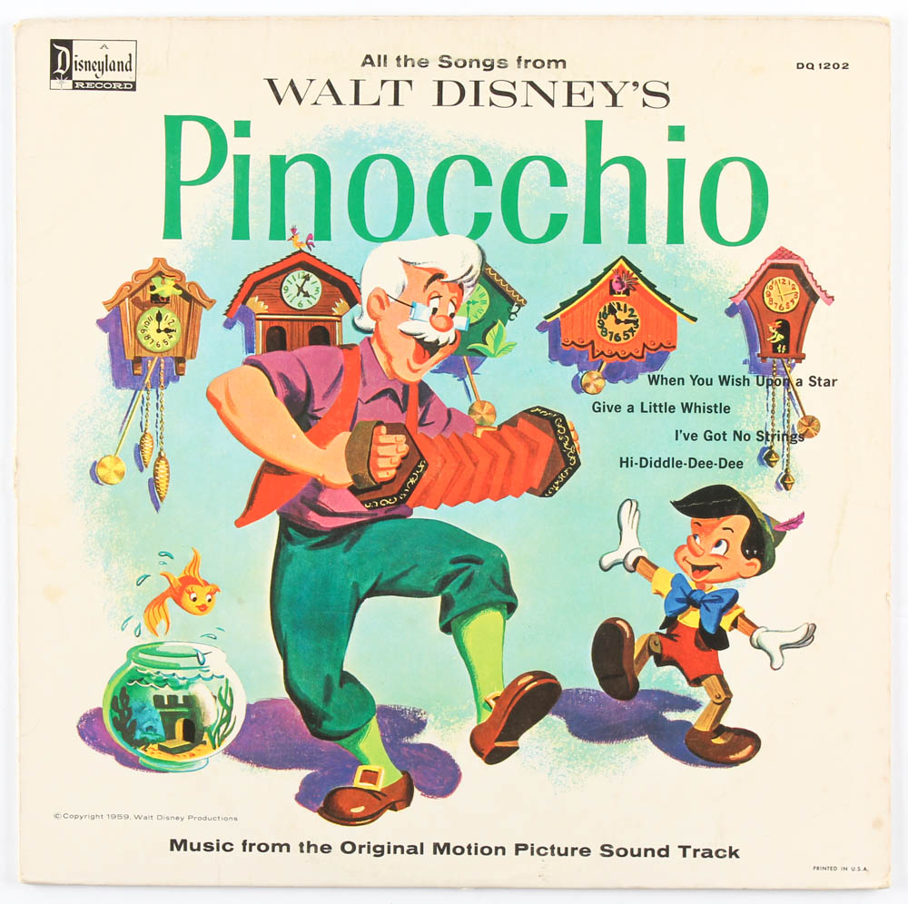 Vintage 1963 Walt Disney's "Pinocchio" Original Soundtrack Vinyl Record Album at PristineAuction.com Vintage 1963 Walt Disney's "Pinocchio" Original Soundtrack Vinyl Record Album at PristineAuction.com