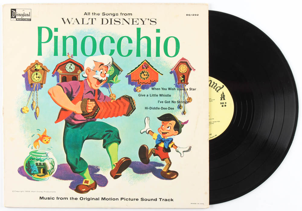 Vintage 1963 Walt Disney's "Pinocchio" Original Soundtrack Vinyl Record Album at PristineAuction.com Vintage 1963 Walt Disney's "Pinocchio" Original Soundtrack Vinyl Record Album at PristineAuction.com