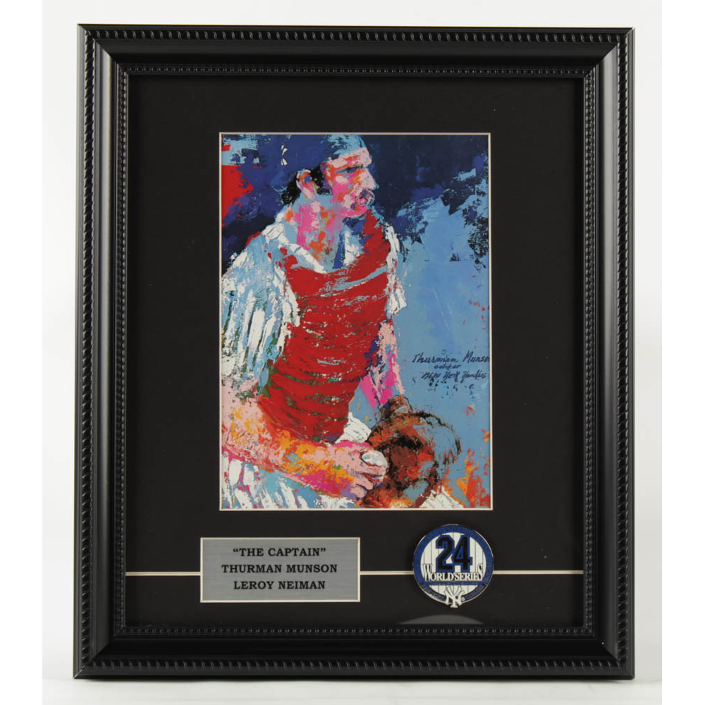 Leroy Neiman "Thurman Munson" 12x14 Custom Framed Print
