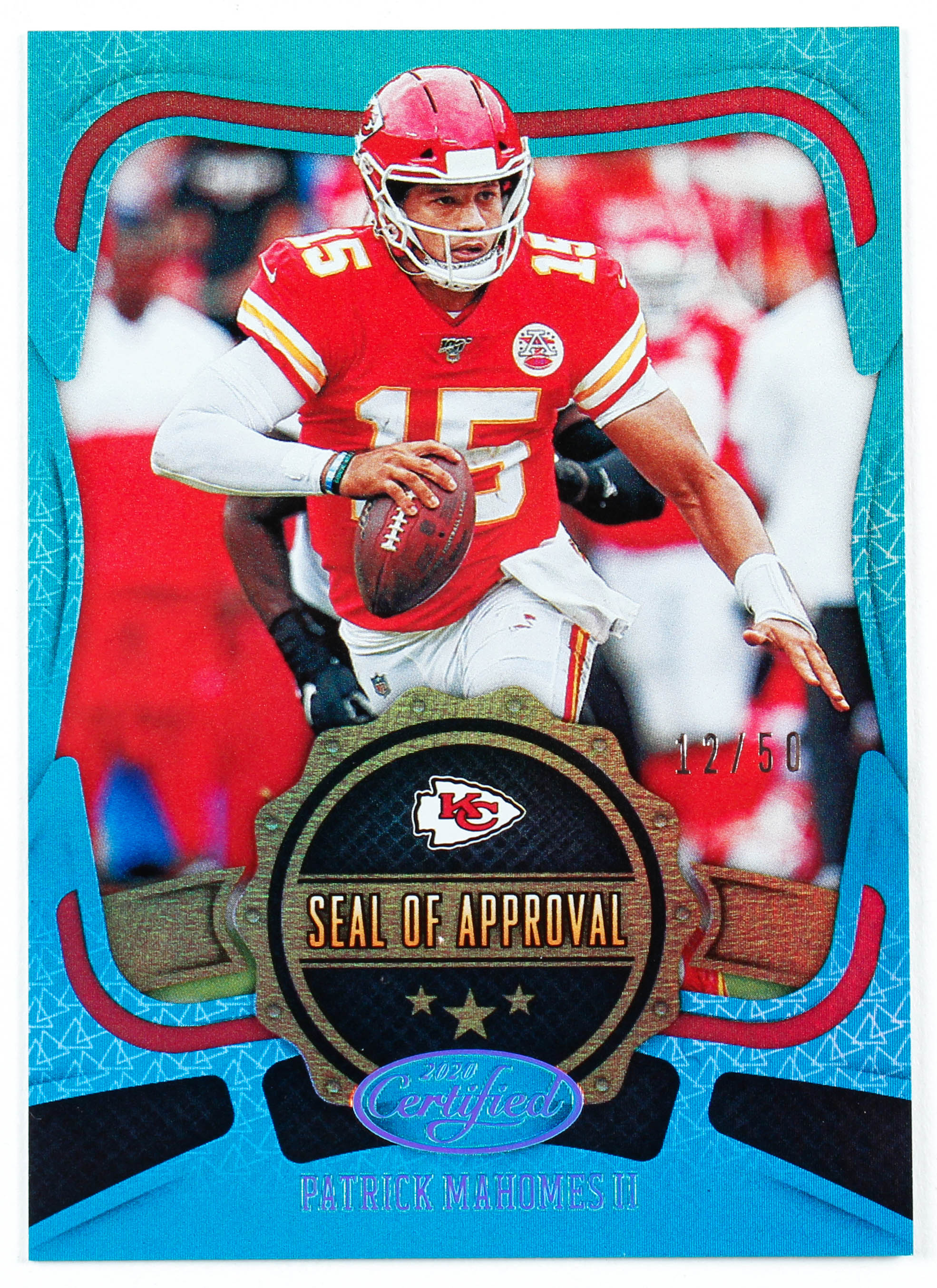 Patrick Mahomes II 2020 Certified Seal of Approval Mirror Teal #2 at PristineAuction.com Patrick Mahomes II 2020 Certified Seal of Approval Mirror Teal #2 at PristineAuction.com