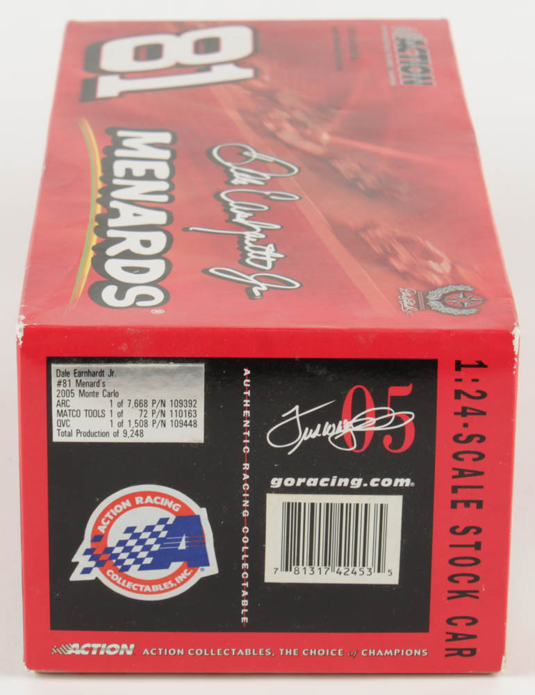Dale Earnhardt Jr. Signed 2005 NASCAR #81 Menards - 1:24 Premium Action Diecast Car (Dale Jr. Hologram & COA) at PristineAuction.com Dale Earnhardt Jr. Signed 2005 NASCAR #81 Menards - 1:24 Premium Action Diecast Car (Dale Jr. Hologram & COA) at PristineAuction.com