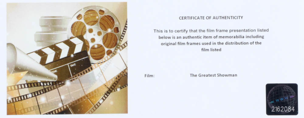 "The Greatest Showman" LE 8x10 Custom Matted Original Film / Movie Cell Display at PristineAuction.com "The Greatest Showman" LE 8x10 Custom Matted Original Film / Movie Cell Display at PristineAuction.com