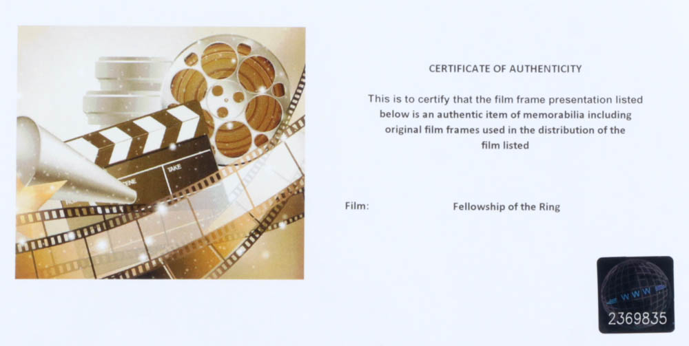 "The Lord of the Rings: The Fellowship of the Ring" LE 8x10 Custom Matted Original Film / Movie Cell Display at PristineAuction.com "The Lord of the Rings: The Fellowship of the Ring" LE 8x10 Custom Matted Original Film / Movie Cell Display at PristineAuction.com