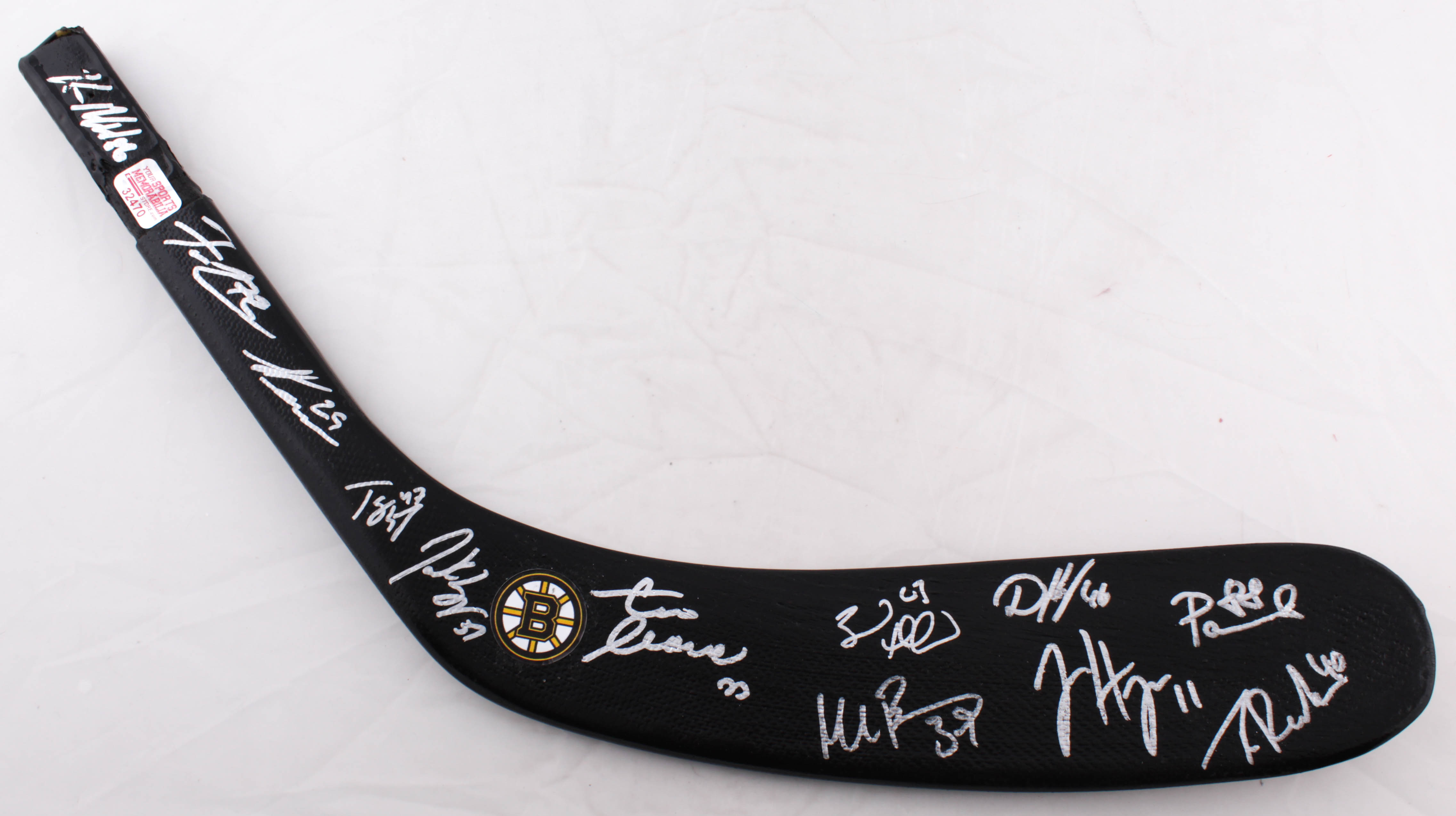 Bruins Hockey Stick Blade Team-Signed by (12) with Brad Marchand, Patrice Bergeron, Zdeno Chara, David Pastrnak (Your Sports Memorabilia Store COA) at PristineAuction.com Bruins Hockey Stick Blade Team-Signed by (12) with Brad Marchand, Patrice Bergeron, Zdeno Chara, David Pastrnak (Your Sports Memorabilia Store COA) at PristineAuction.com