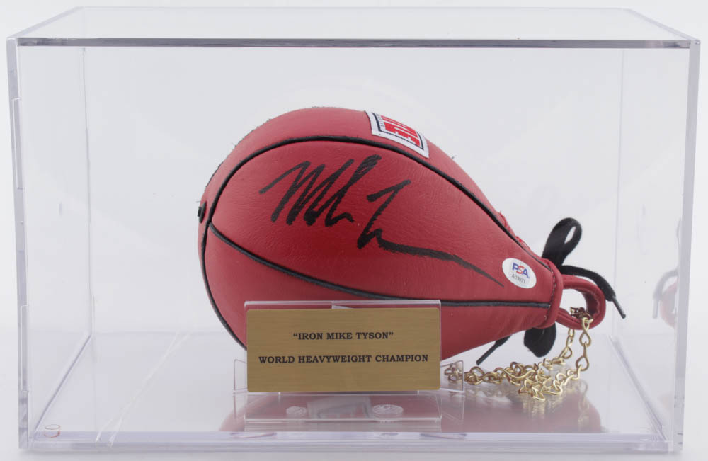 Mike Tyson Signed Everlast Boxing Speed Punching Bag With Display Case (PSA COA) at PristineAuction.com Mike Tyson Signed Everlast Boxing Speed Punching Bag With Display Case (PSA COA) at PristineAuction.com