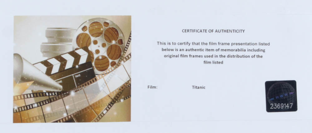 "Titanic" LE 8x10 Custom Matted Original Film / Movie Cell Display at PristineAuction.com "Titanic" LE 8x10 Custom Matted Original Film / Movie Cell Display at PristineAuction.com