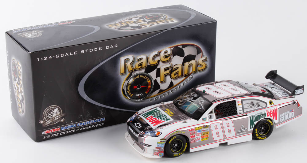Dale Earnhardt Jr. Signed 2008 NASCAR #88 Mountain Dew Retro - Gunmetal - 1:24 Premium Action Diecast Car (Dale Jr. Hologram & COA) at PristineAuction.com Dale Earnhardt Jr. Signed 2008 NASCAR #88 Mountain Dew Retro - Gunmetal - 1:24 Premium Action Diecast Car (Dale Jr. Hologram & COA) at PristineAuction.com