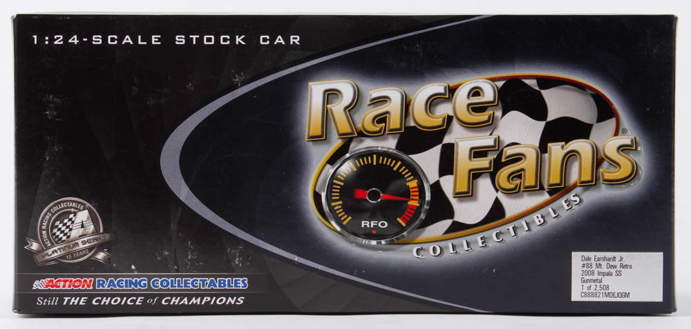 Dale Earnhardt Jr. Signed 2008 NASCAR #88 Mountain Dew Retro - Gunmetal - 1:24 Premium Action Diecast Car (Dale Jr. Hologram & COA) at PristineAuction.com Dale Earnhardt Jr. Signed 2008 NASCAR #88 Mountain Dew Retro - Gunmetal - 1:24 Premium Action Diecast Car (Dale Jr. Hologram & COA) at PristineAuction.com
