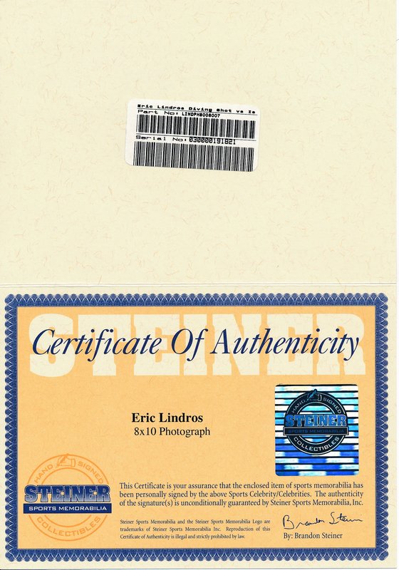 Eric Lindros Signed Rangers 8x10 Photo (Steiner COA) at PristineAuction.com Eric Lindros Signed Rangers 8x10 Photo (Steiner COA) at PristineAuction.com