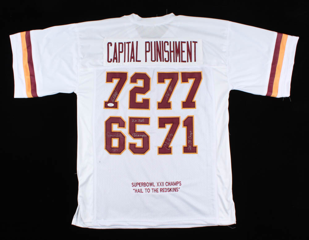 Capital Punishment Defense Jersey Signed by (4) with Charles Mann, Dave Butz, Darryl Grant & Dexter Manley with Multiple Inscriptions (JSA COA) at PristineAuction.com Capital Punishment Defense Jersey Signed by (4) with Charles Mann, Dave Butz, Darryl Grant & Dexter Manley with Multiple Inscriptions (JSA COA) at PristineAuction.com