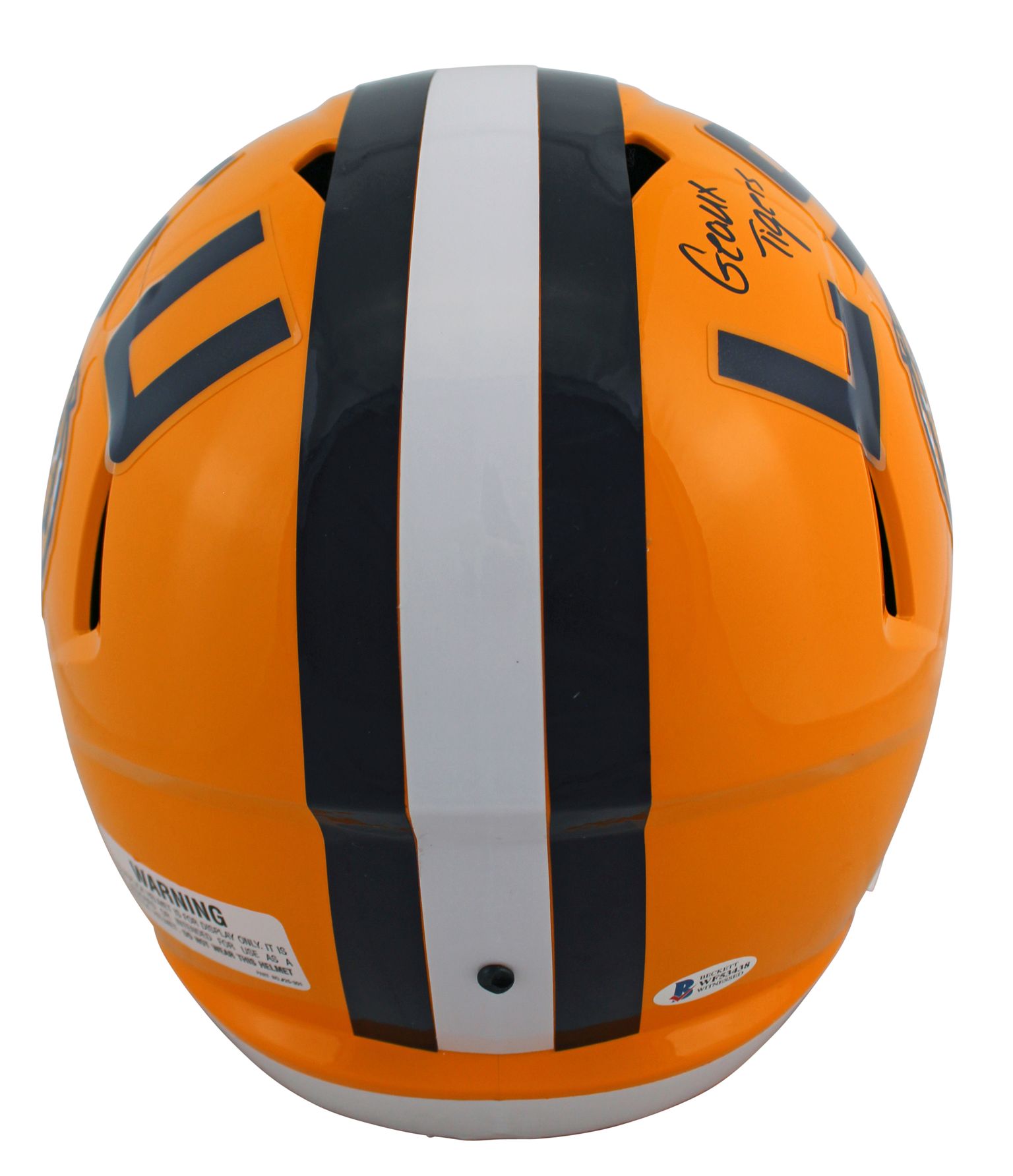 Devin White Signed LSU Tigers Full-Size Speed Helmet Inscribed "Geaux Tigers" & "18 Butkus" (Beckett) at PristineAuction.com Devin White Signed LSU Tigers Full-Size Speed Helmet Inscribed "Geaux Tigers" & "18 Butkus" (Beckett) at PristineAuction.com