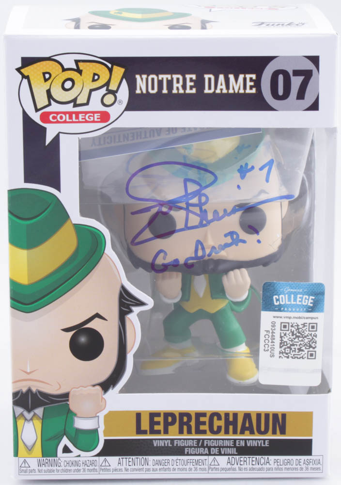 Joe Theismann Signed Notre Dame Fighting Irish #7 Leprecaun Funko Pop! Vinyl Figure Inscribed "Go Irish!" (PSA COA) at PristineAuction.com Joe Theismann Signed Notre Dame Fighting Irish #7 Leprecaun Funko Pop! Vinyl Figure Inscribed "Go Irish!" (PSA COA) at PristineAuction.com