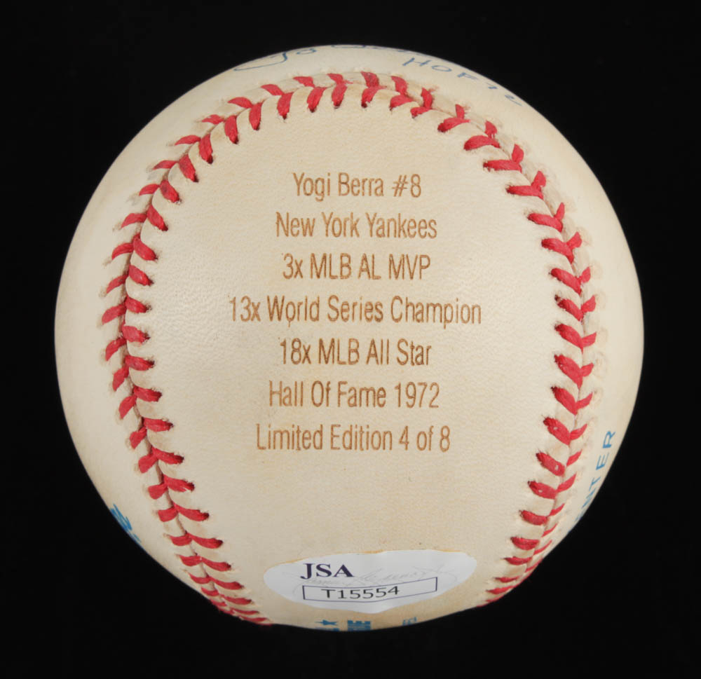 Yogi Berra Signed LE OAL Laser Engraved Baseball Inscribed "HOF 72" (JSA COA) at PristineAuction.com Yogi Berra Signed LE OAL Laser Engraved Baseball Inscribed "HOF 72" (JSA COA) at PristineAuction.com