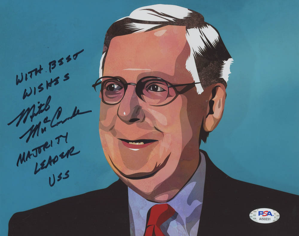 Mitch McConnell Signed 8x10 Photo Inscribed "With Best Wishes" & "Majority Leader USS" (PSA COA) at PristineAuction.com Mitch McConnell Signed 8x10 Photo Inscribed "With Best Wishes" & "Majority Leader USS" (PSA COA) at PristineAuction.com
