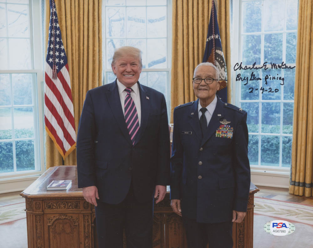 Charles McGee Signed 8x10 Photo Inscribed "Brig Gen", "Piking" & "2-4-20" (PSA COA) at PristineAuction.com Charles McGee Signed 8x10 Photo Inscribed "Brig Gen", "Piking" & "2-4-20" (PSA COA) at PristineAuction.com