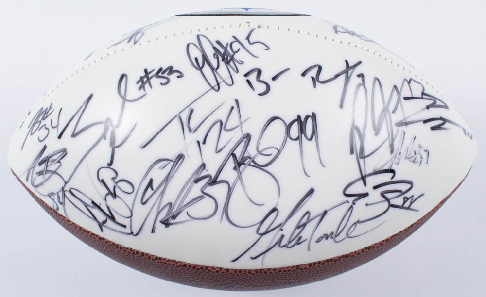 2013 Steelers Logo Football Team-Signed by (35) with Ben Roethlisberger, Troy Polamalu, Heath Miller, Antonio Brown, Brett Keisel (JSA ALOA) at PristineAuction.com 2013 Steelers Logo Football Team-Signed by (35) with Ben Roethlisberger, Troy Polamalu, Heath Miller, Antonio Brown, Brett Keisel (JSA ALOA) at PristineAuction.com