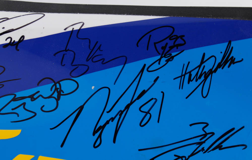 Goodyear Car Panel Signed by (15) with Todd Bodine, Chase Elliott, Cale Conley (JSA ALOA) at PristineAuction.com Goodyear Car Panel Signed by (15) with Todd Bodine, Chase Elliott, Cale Conley (JSA ALOA) at PristineAuction.com