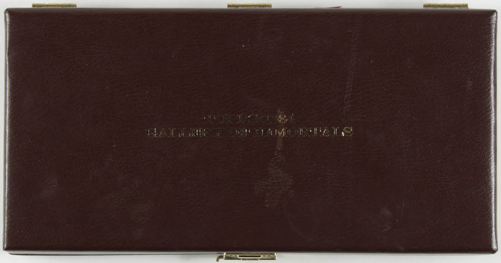 1984 Topps Gallery of Immortals Complete Set of (12) Solid Bronze Baseball Cards with #600 Rod Carew, #210 Joe Morgan, #740 Tom Seaver, #495 Rollie Fingers With Display Case at PristineAuction.com 1984 Topps Gallery of Immortals Complete Set of (12) Solid Bronze Baseball Cards with #600 Rod Carew, #210 Joe Morgan, #740 Tom Seaver, #495 Rollie Fingers With Display Case at PristineAuction.com