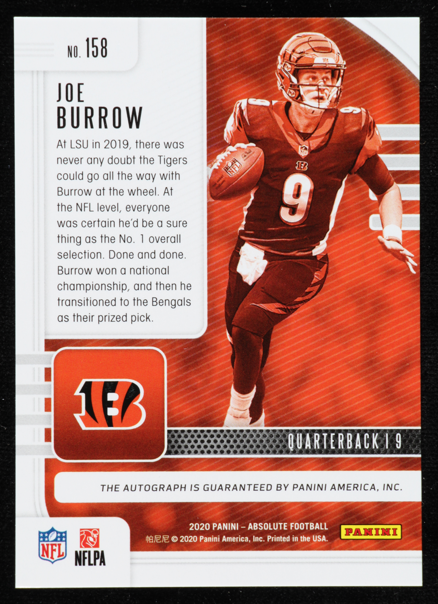 Joe Burrow 2020 Absolute Signature Rookies Spectrum Blue #158 at PristineAuction.com Joe Burrow 2020 Absolute Signature Rookies Spectrum Blue #158 at PristineAuction.com