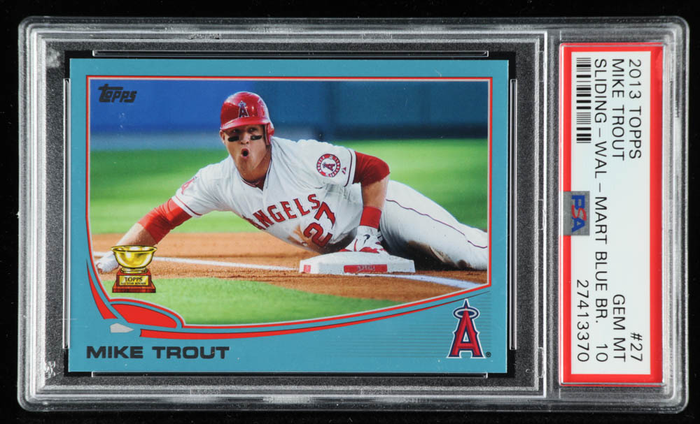 Mike Trout 2013 Topps Wal-Mart Blue Border #27 (PSA 10) at PristineAuction.com Mike Trout 2013 Topps Wal-Mart Blue Border #27 (PSA 10) at PristineAuction.com
