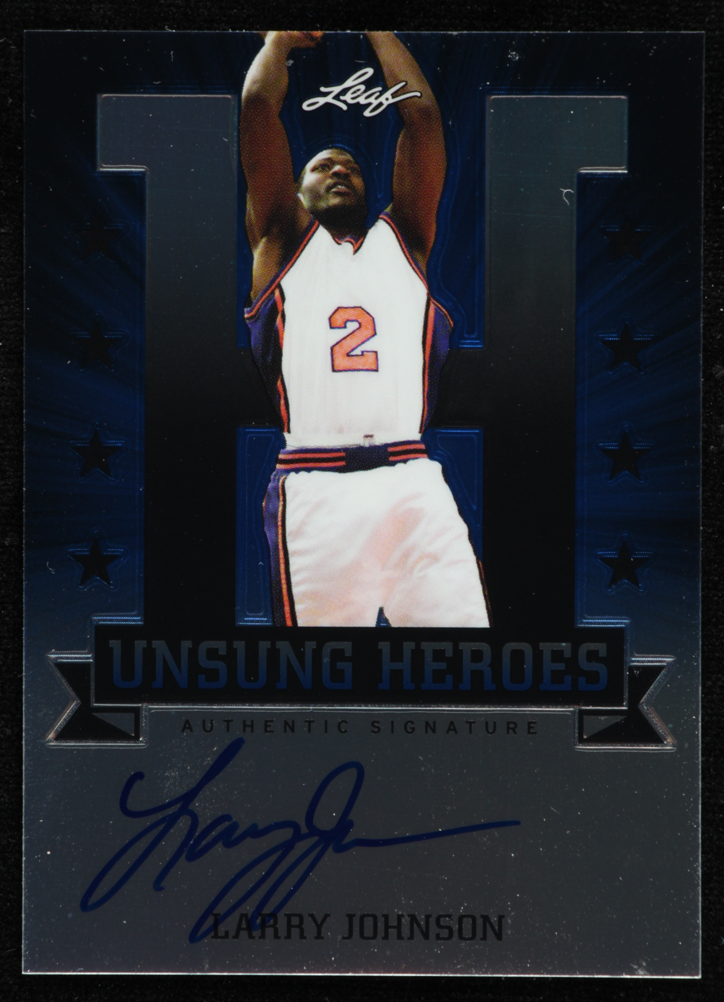 Larry Johnson 2012-13 Leaf Metal Unsung Heroes Holo Blue #UHLJ1 at PristineAuction.com Larry Johnson 2012-13 Leaf Metal Unsung Heroes Holo Blue #UHLJ1 at PristineAuction.com