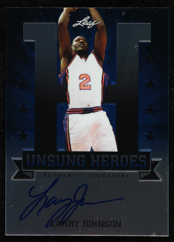 Larry Johnson 2012-13 Leaf Metal Unsung Heroes Holo Blue #UHLJ1
