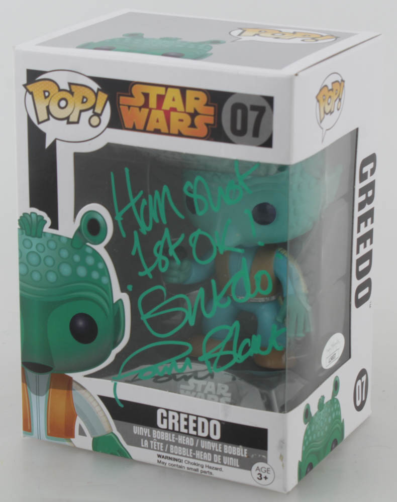 Paul Blake Signed "Star Wars" Greedo #07 Funko Pop! Vinyl Figure with Inscription (JSA COA) at PristineAuction.com Paul Blake Signed "Star Wars" Greedo #07 Funko Pop! Vinyl Figure with Inscription (JSA COA) at PristineAuction.com