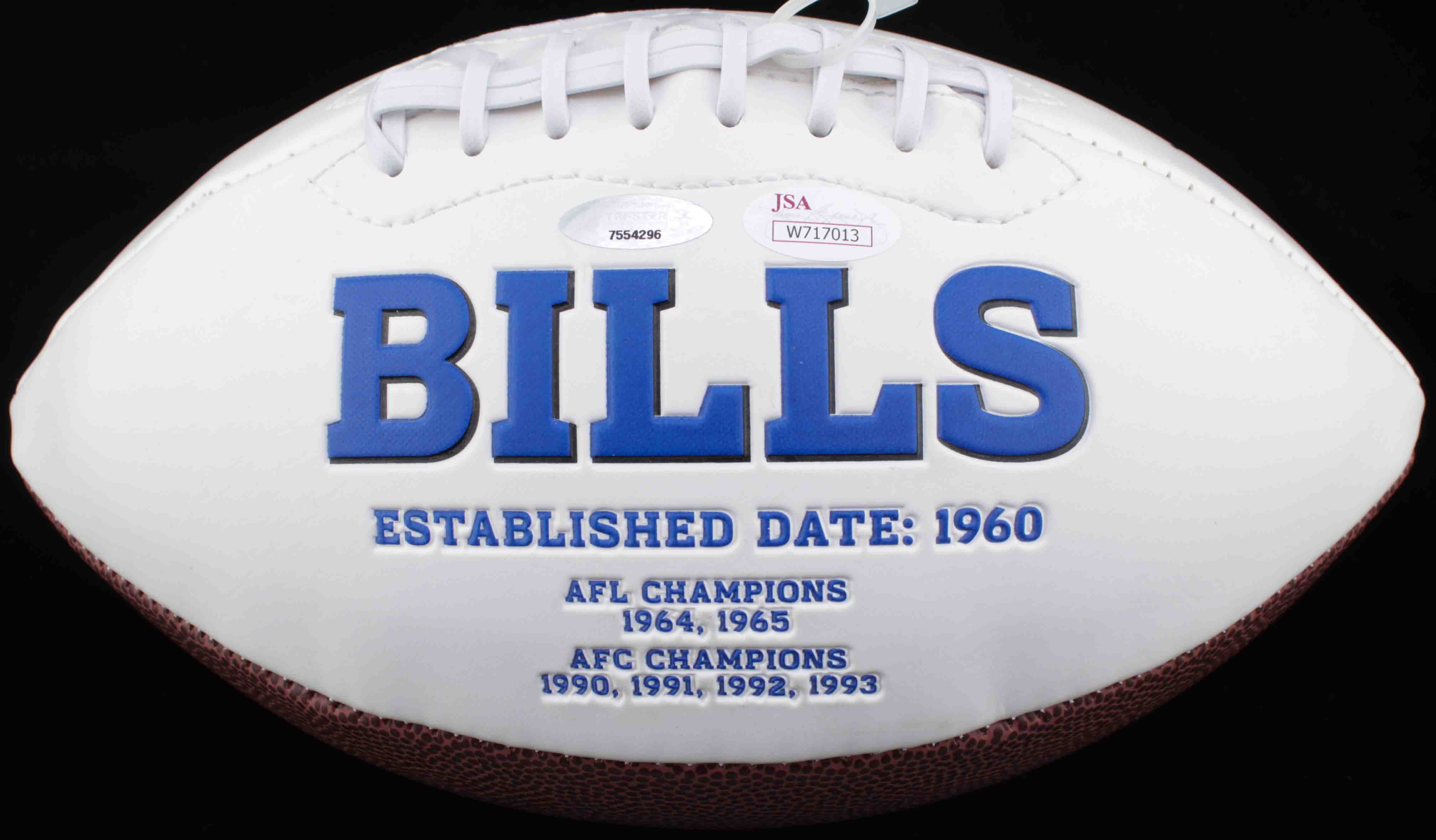 Jim Kelly & Andre Reed Signed Bills Logo Football Inscribed "HOF 02" & "HOF 14" (JSA COA & TriStar Hologram) at PristineAuction.com Jim Kelly & Andre Reed Signed Bills Logo Football Inscribed "HOF 02" & "HOF 14" (JSA COA & TriStar Hologram) at PristineAuction.com