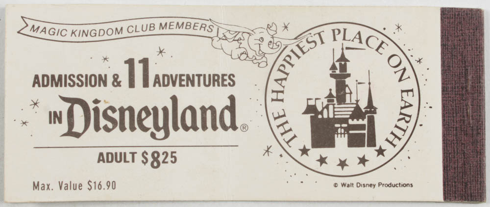 Disneyland Vintage Ticket Booklet with (11) Tickets at PristineAuction.com Disneyland Vintage Ticket Booklet with (11) Tickets at PristineAuction.com