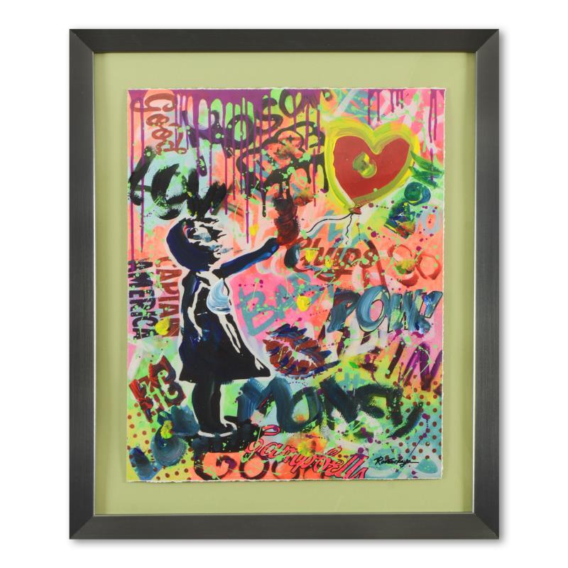 Nastya Rovenskaya Signed "The Balloon" 23x27 Custom Framed Unique Mixed ...