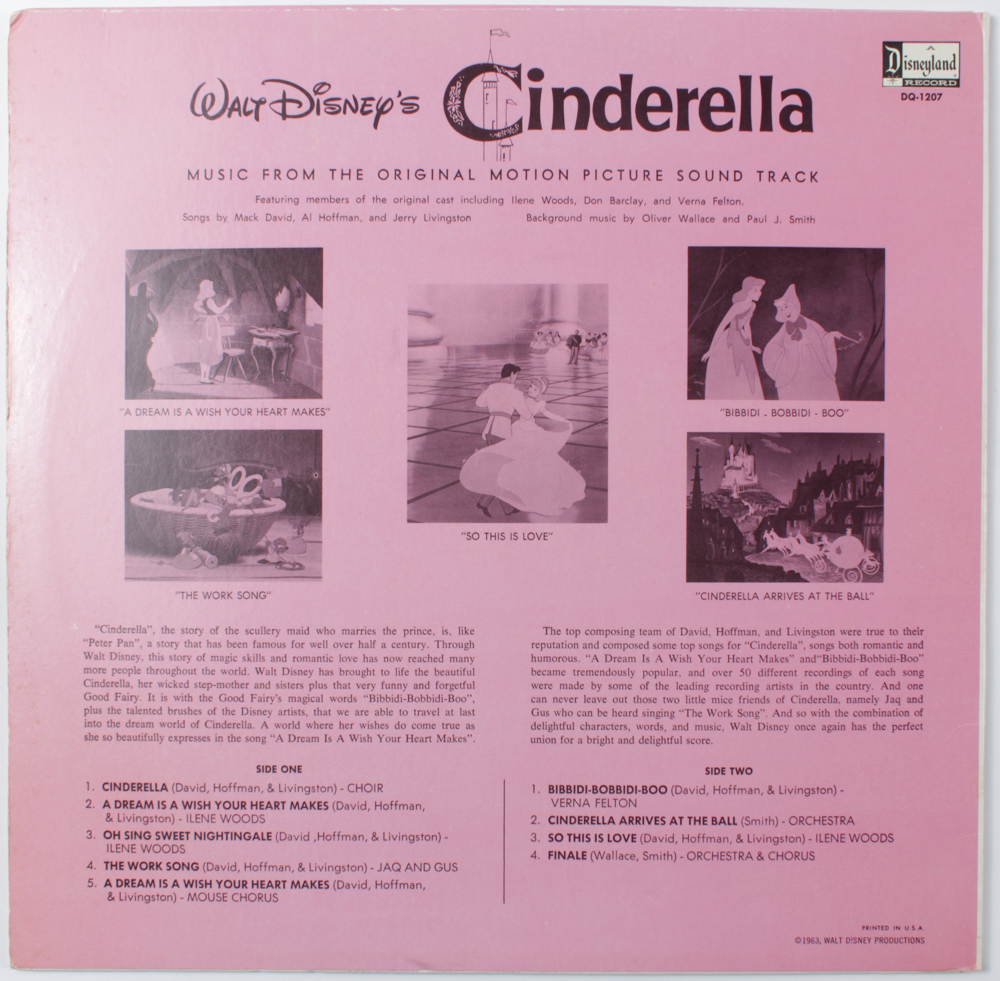 Vintage 1963 Walt Disney's "Cinderella" Vinyl Record at PristineAuction.com Vintage 1963 Walt Disney's "Cinderella" Vinyl Record at PristineAuction.com