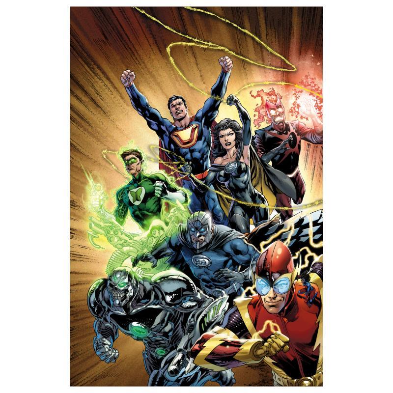 "Justice League #24" LE 24x16 Giclee on Gallery Wrapped Canvas by Ivan Reis (Artova) at PristineAuction.com "Justice League #24" LE 24x16 Giclee on Gallery Wrapped Canvas by Ivan Reis (Artova) at PristineAuction.com